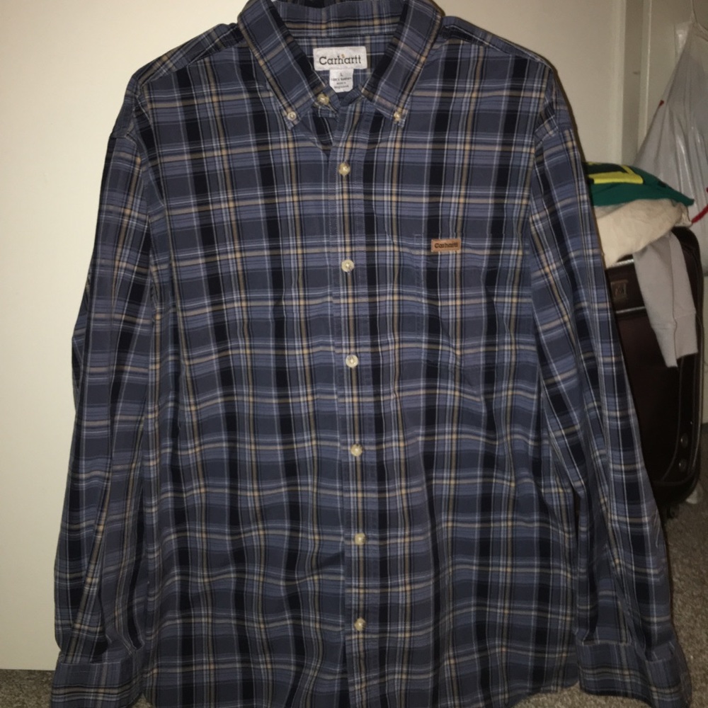 Carhartt Plaid Blue Button-Up Shirt